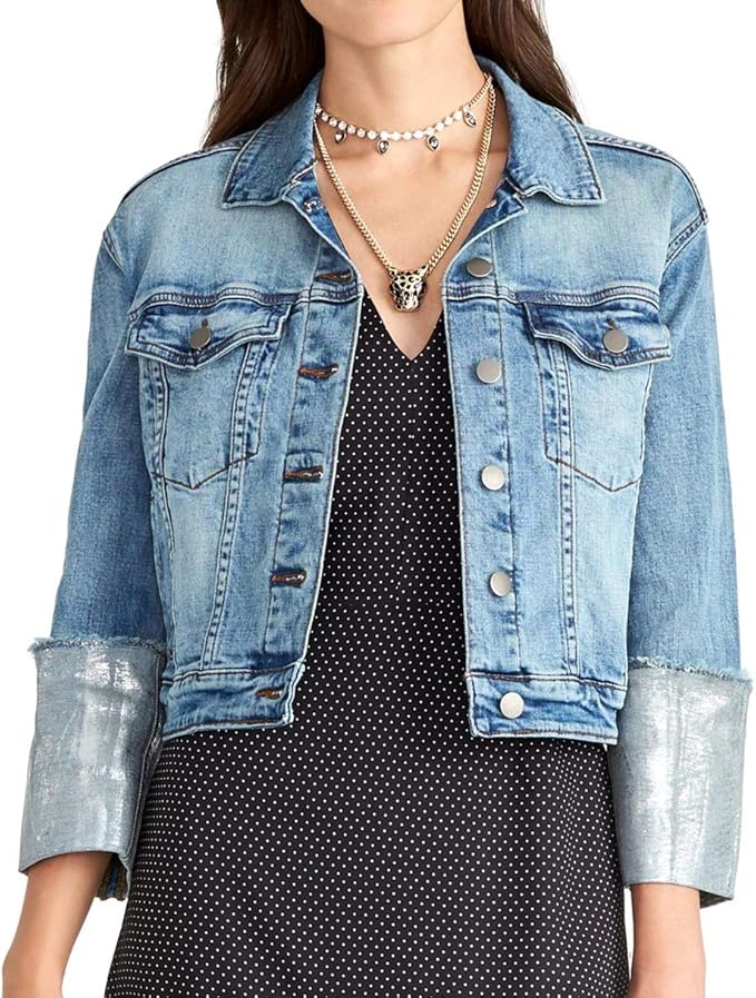 rachel rachel roy 女式金属袖口牛仔夹克